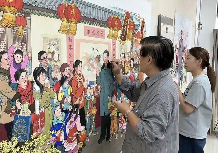 天津杨柳青年画入选庆祝中国共产党成立105周年美术作品展-天津出版传媒集团